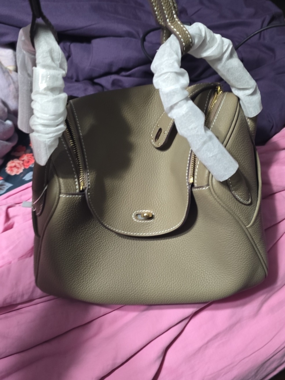 Olive Green Women's Leather Satchel Handbag